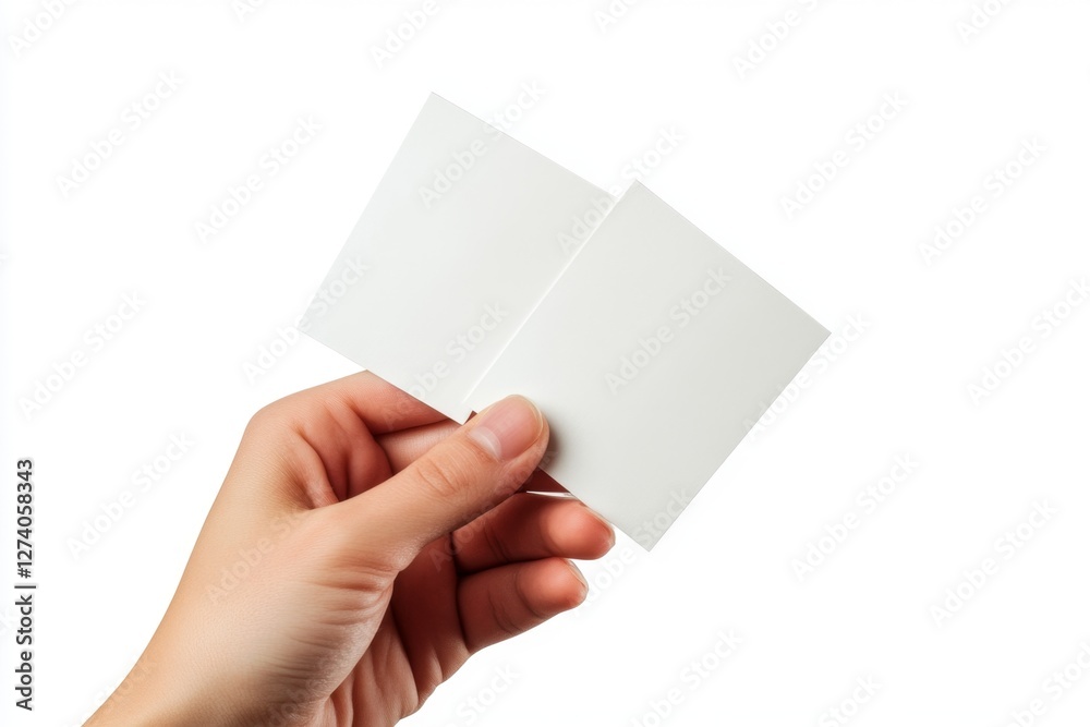 Hand holding blank card, studio shot, white background, mockup (1) Hand holding blank card, studio shot, white background, mockup (1)
