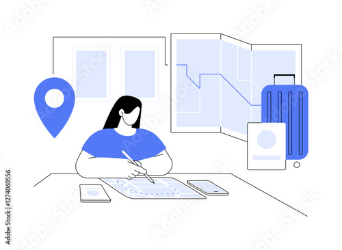 Create itinerary isolated cartoon vector illustrations.
