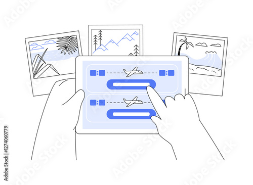 Finding best flights isolated cartoon vector illustrations.