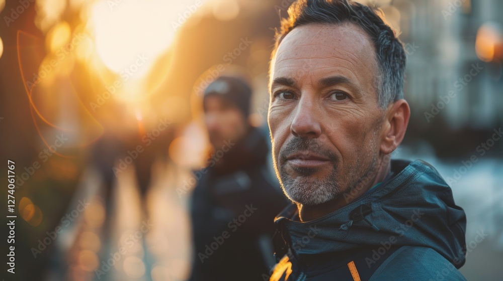 Obraz premium Man posing for a portrait outdoors during daytime.