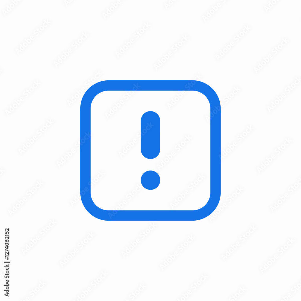 exclamation mark sqaure icon sign vector exclamation mark sqaure icon sign vector