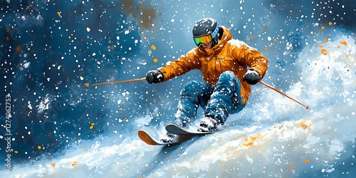 snowboarder on the slope
