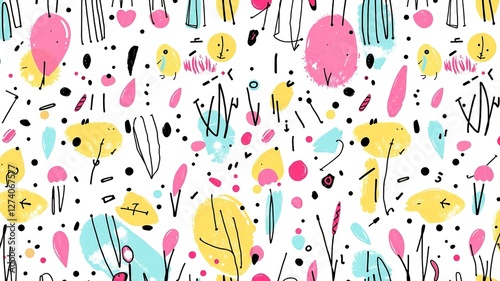 Abstract Easter Delights: Intricate Patterns and Scribbles