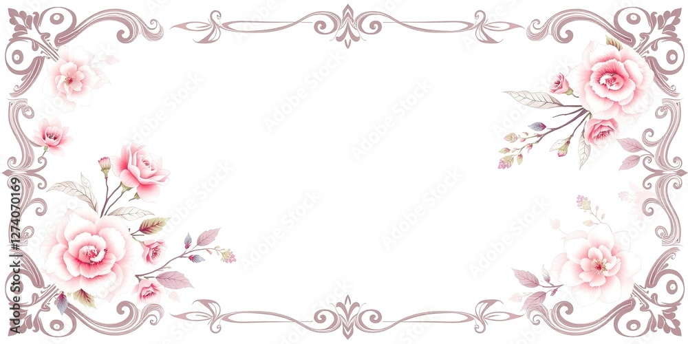 Baroque Botanicals: Pastel Floral Designs with Ornate Borders Baroque Botanicals: Pastel Floral Designs with Ornate Borders