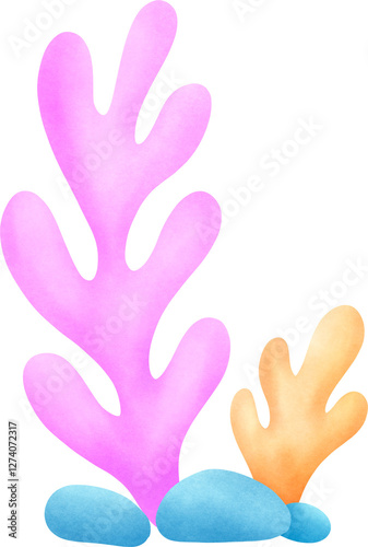 Coral Cute Watercolor