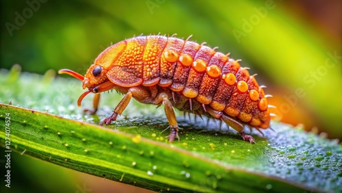 Close-up of Armored Scale Insect on Plant Leaf photo
