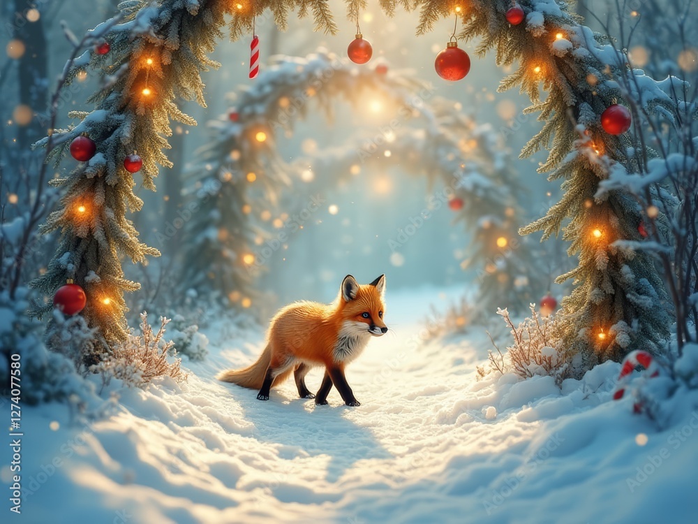 Fototapeta premium fox in the snow
