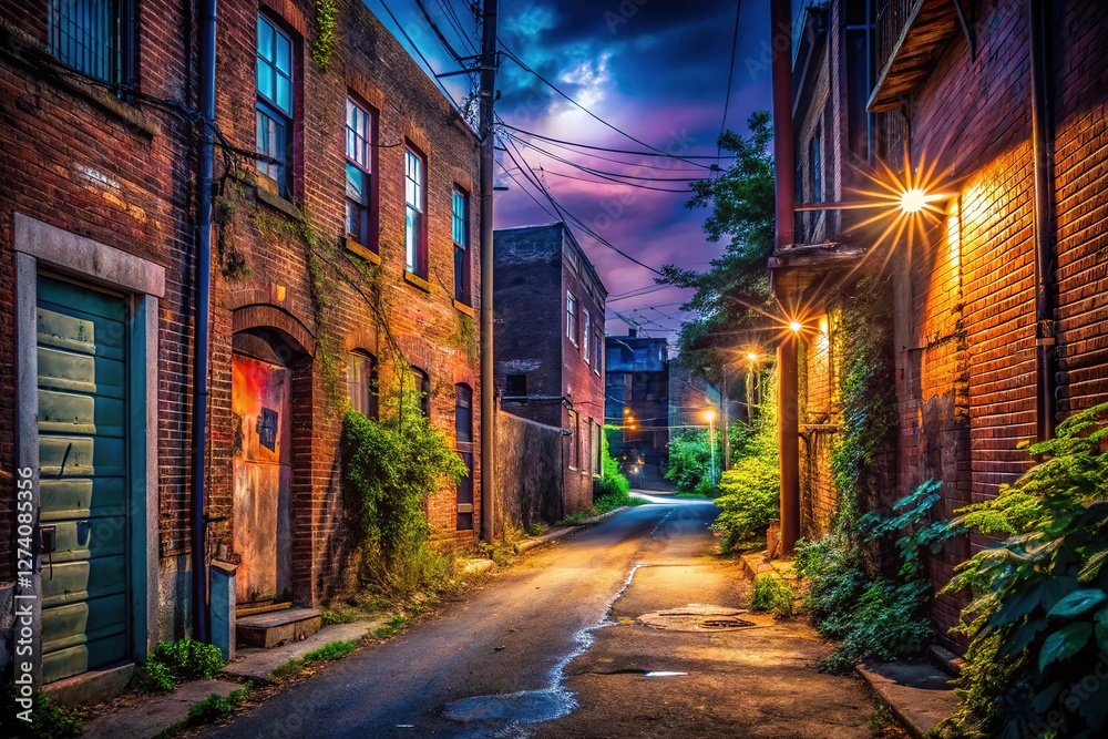 Fototapeta premium Night photography exploration in Framingham, MA.