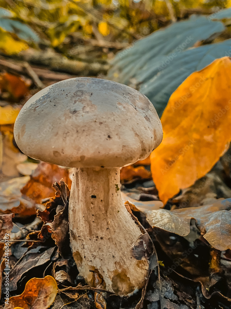 mushroom in autumn forest