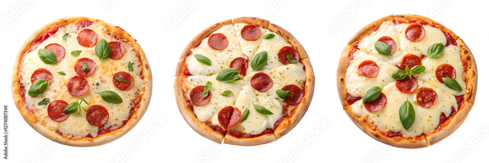 Pizza Set Isolated On Transparent Background Pizza Set Isolated On Transparent Background