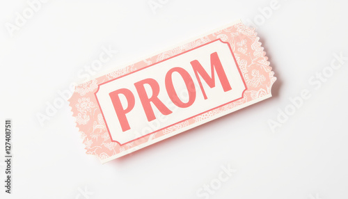 Artistic prom ticket showcasing intricate lace patterns, romantic design