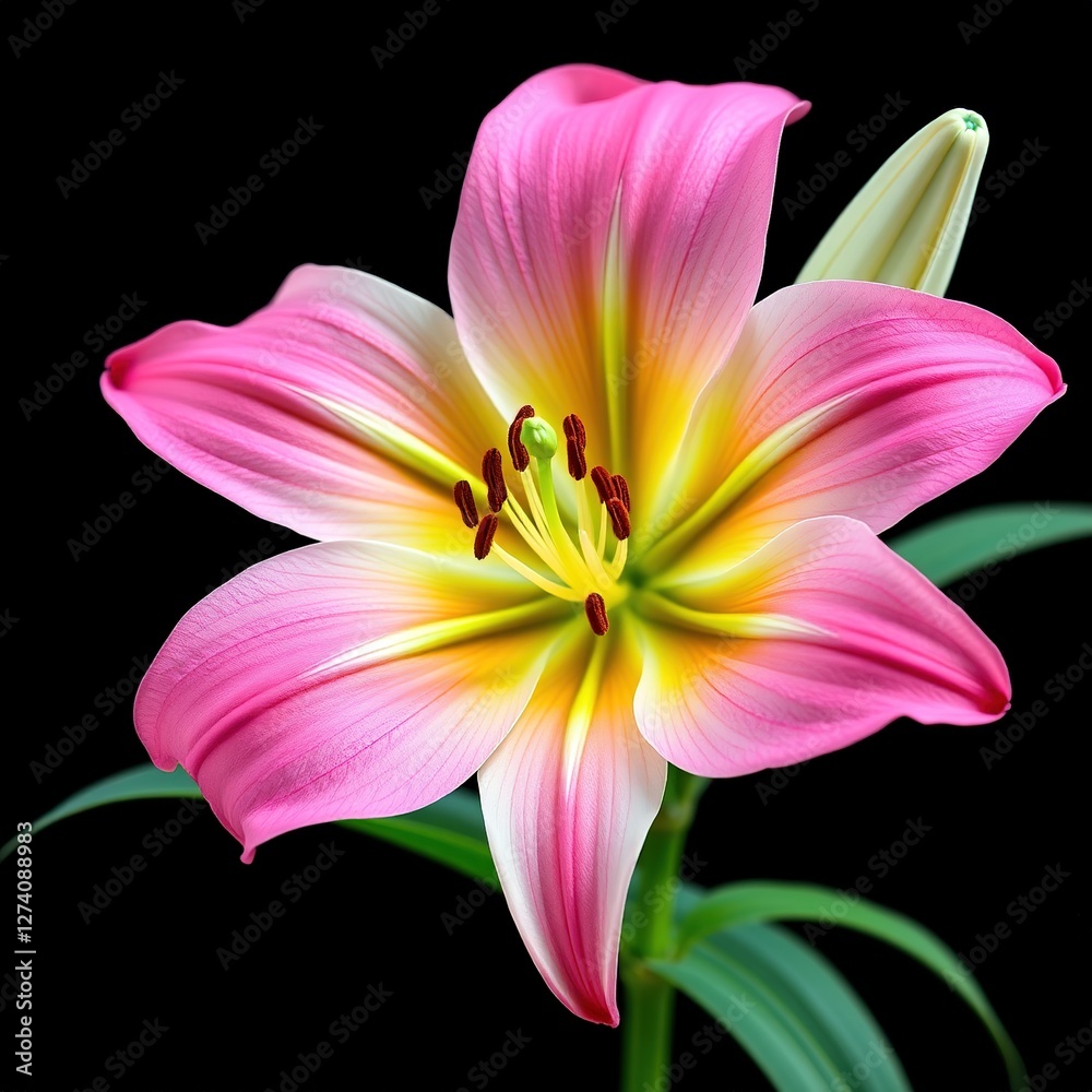 Naklejka premium Elegant Lilium taliense Blooms in Vibrant Hues
