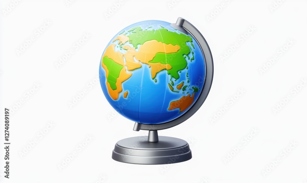 A detailed globe showcasing continents and oceans, symbolizing global education and exploration A detailed globe showcasing continents and oceans, symbolizing global education and exploration