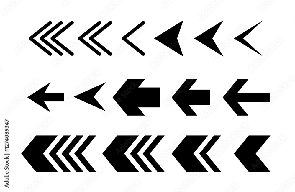 Directional arrow sign or icons set design Directional arrow sign or icons set design