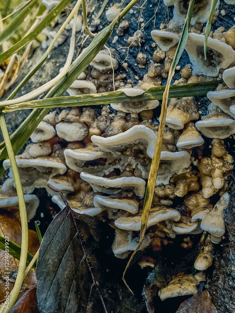mushrooms on the ground