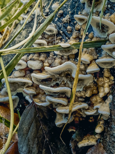 Obraz na płótnie mushrooms on the ground w salonie