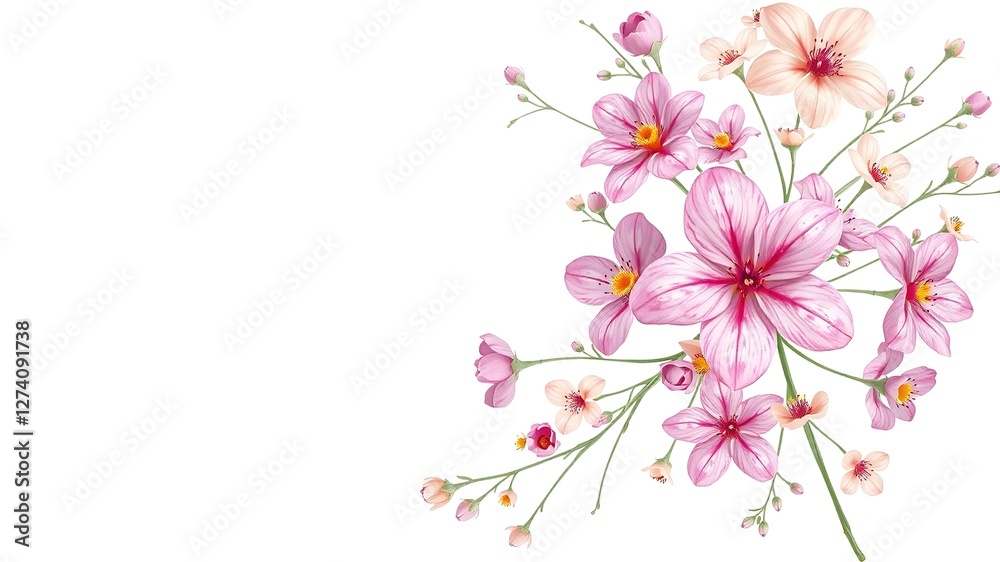 Fototapeta premium Flourishing Floral Canvas with Ample Space for Design