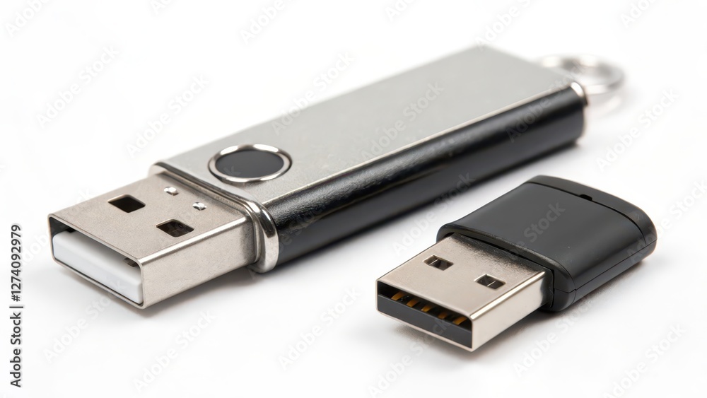 USB Flash Drives on White Background USB Flash Drives on White Background