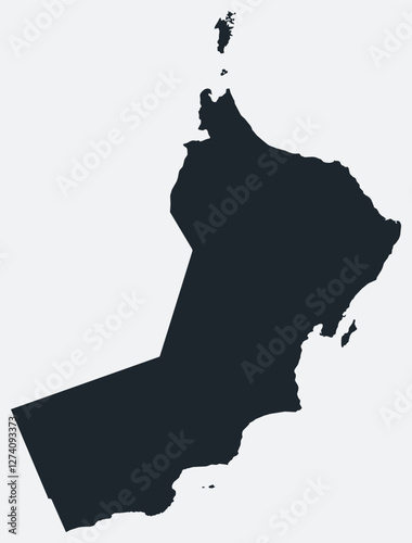 Oman map. Just a simple border map. Shape of the country. Flat blank Oman outline. Vector boundary illustration.