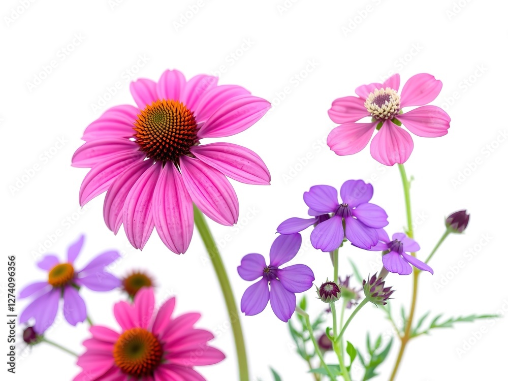 Majestic Coneflower and Phlox in Bloom Majestic Coneflower and Phlox in Bloom