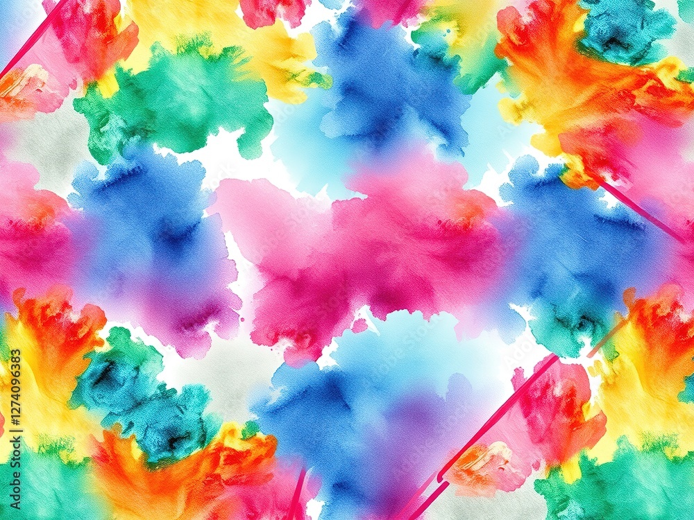 Fototapeta premium Luxurious Velour: Subtle Watercolor Brushstrokes Embellish Quilted Pattern