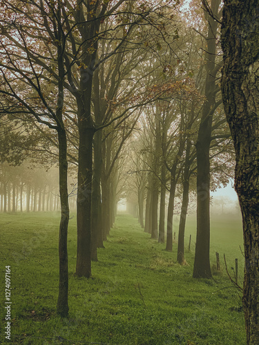 Obraz na płótnie Foggy Alley in the early morning w salonie
