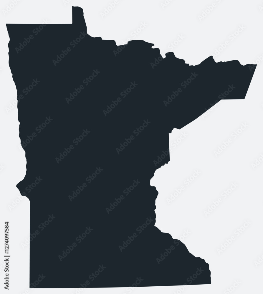 Minnesota map. Just a simple border map. Shape of the state. Flat blank Minnesota outline. Vector boundary illustration. Minnesota map. Just a simple border map. Shape of the state. Flat blank Minnesota outline. Vector boundary illustration.