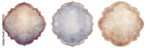 Vintage watercolor frames, soft pastel colors, elegant design, artistic background, versatile for invitations.