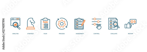 Risk banner web icon for the short run, deepfake, AI emergence, bias, job disruption, inequality, persuasive, ethic, privacy violation and weaponize. Minimal vector infographic.