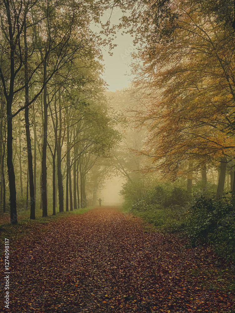 The road in the autumn forest