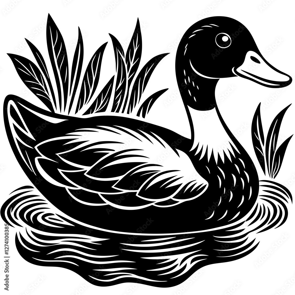 Fototapeta premium duck with reflection