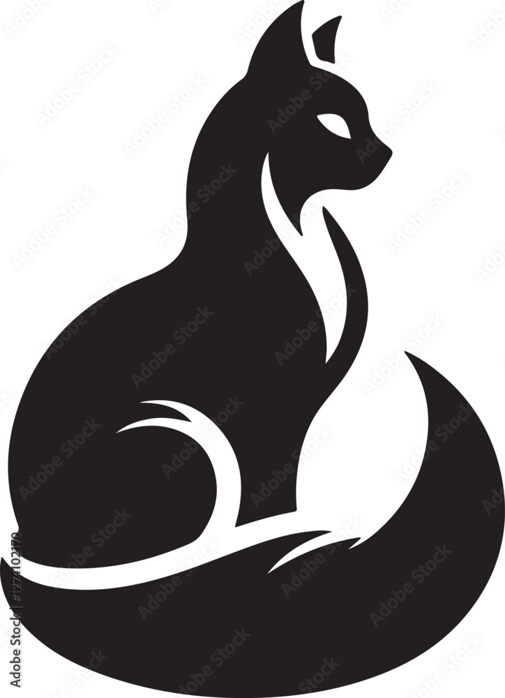 Naklejka premium black cat silhouette