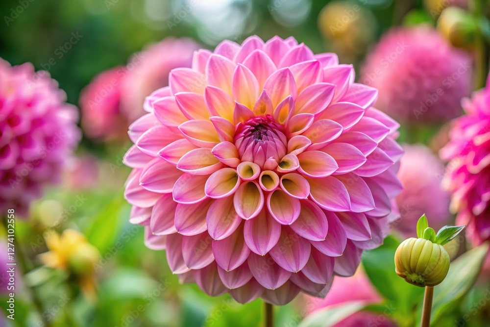 Pink Dahlia Flower in Butchart Garden, Victoria, BC Pink Dahlia Flower in Butchart Garden, Victoria, BC