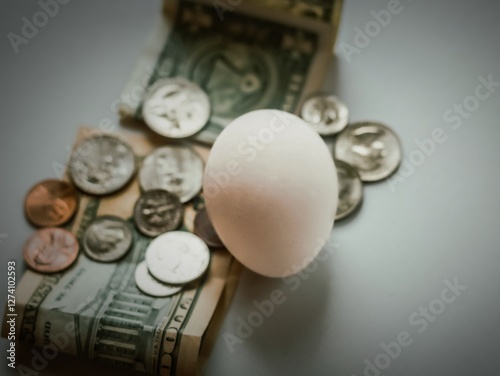 Canvastavla concept of egg prices or etirement savings