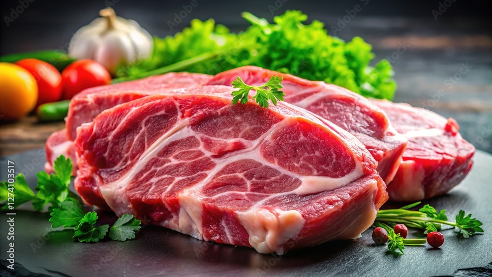 Raw Pork - High-Quality Detailed Image Raw Pork - High-Quality Detailed Image
