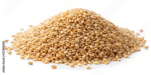Sesame Seeds Pile, White Background