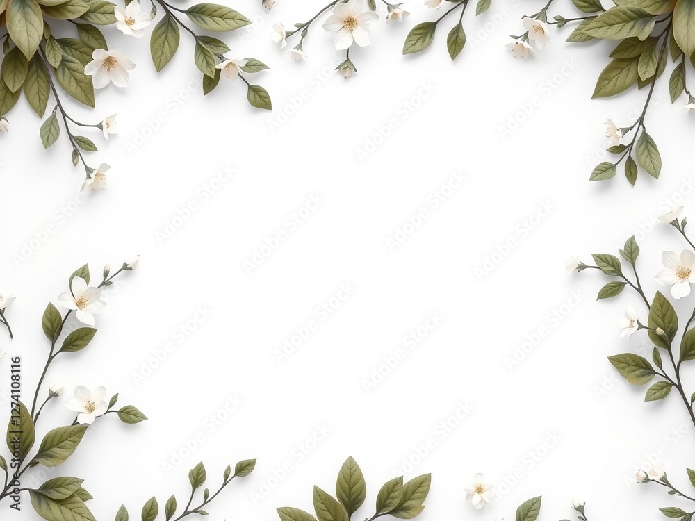 Fototapeta premium Subtle Floral Print on Khaki Uniform