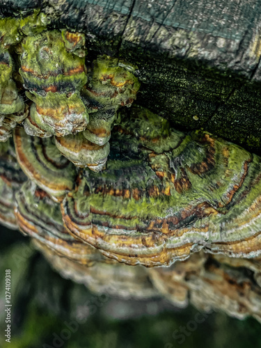 Obraz na płótnie A bunch of green tree mushrooms w salonie