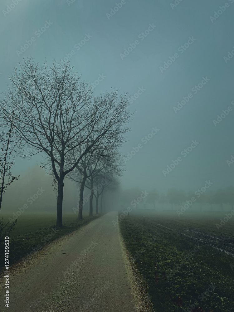 foggy morning in the forest