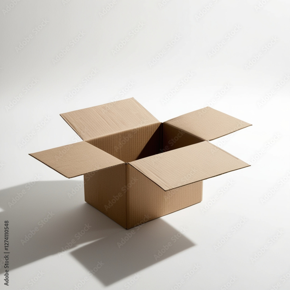 Closeup blank delivery box or cardboard box open isolated on white background
Closeup blank delivery box or cardboard box open isolated on white background