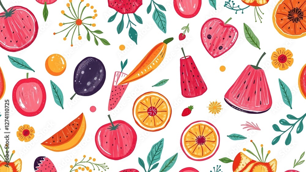 Wanderlust Eats: Hand-Drawn Food Delights in Boho Wonderland