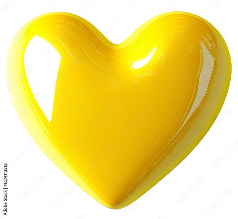 yellow heart 3d render icon isolated on transparent background cutout yellow heart 3d render icon isolated on transparent background cutout