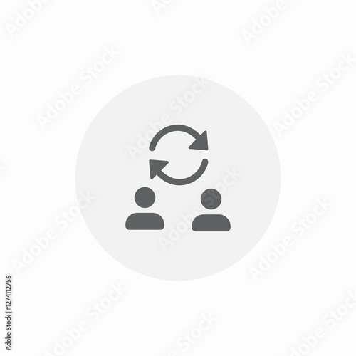 team staff sync icon sign vector