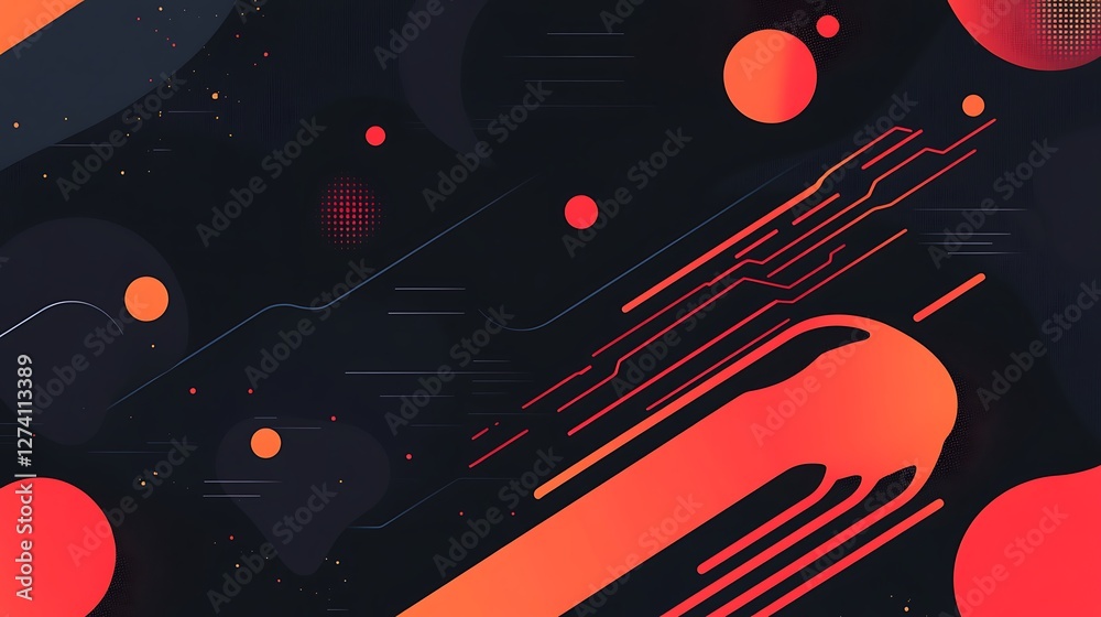 Abstract Dark Background with Red Orange Geometric Shapes Abstract Dark Background with Red Orange Geometric Shapes