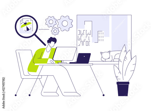 Software tester abstract concept vector illustration.