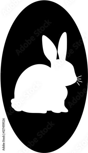 black rabbit vector illustration