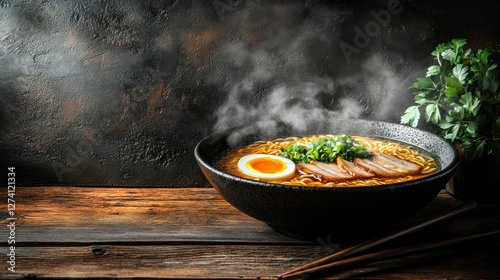 Steaming Hot Bowl of Ramen Noodles