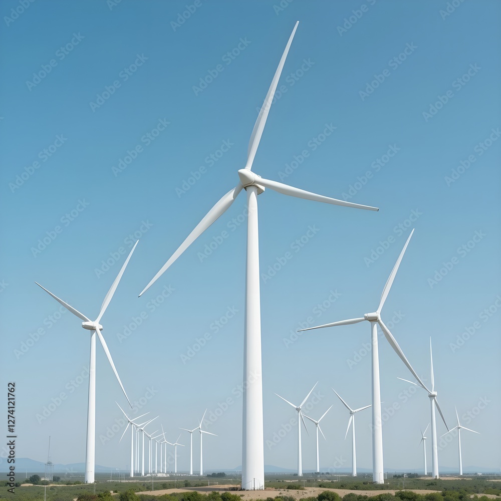 Wind turbine on field Wind turbine on field