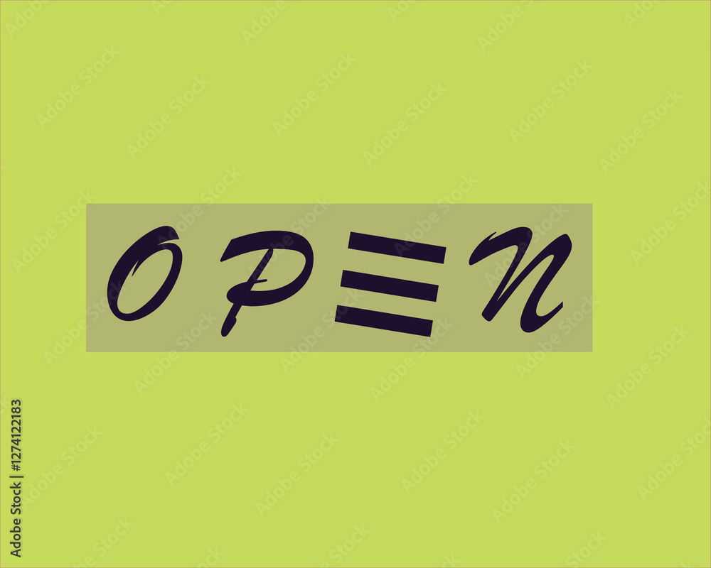 The word “Open” on a yellow background The word “Open” on a yellow background