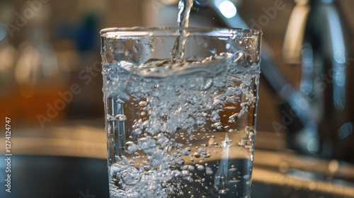 Clean drinking water with chlorine purification for safety and hygiene.